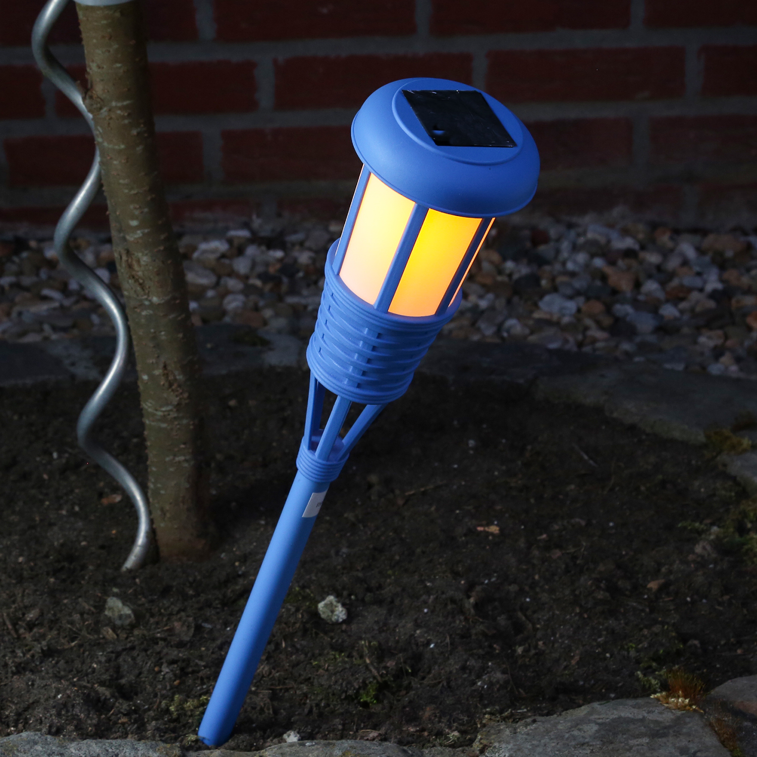 LED Solar Fackel FLAME - Gartenfackel - simulierter Flammeneffekt - H: 61cm Lichtsensor - |