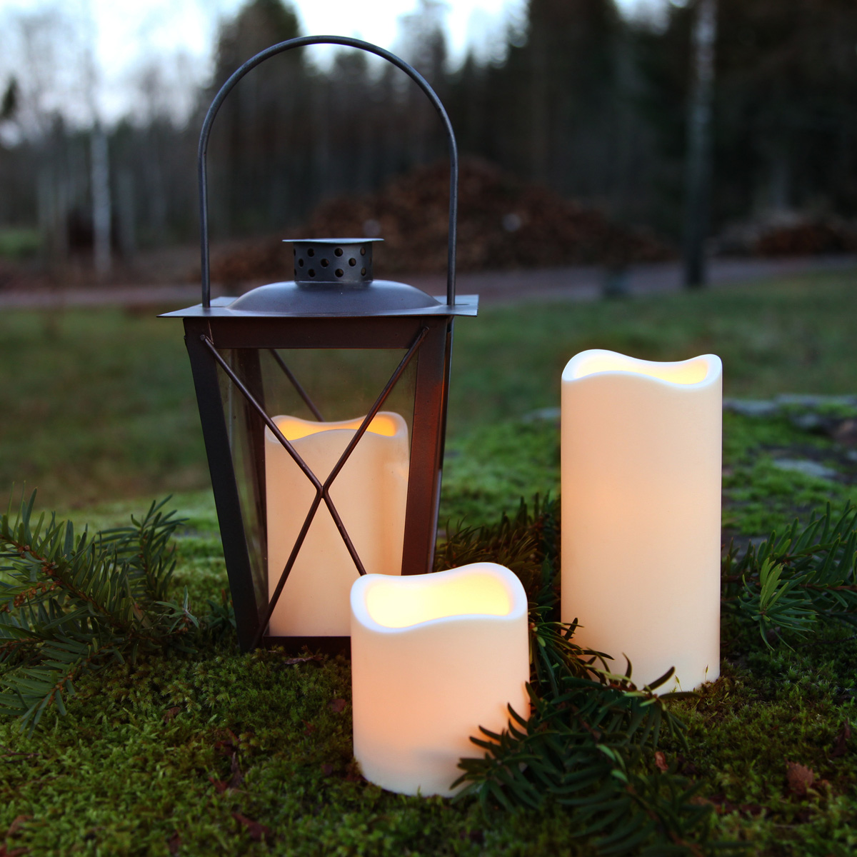 große outdoor LED Kerzen GRANDE, XXL Außen-Kerze flackernd mit Timer, für  Garten